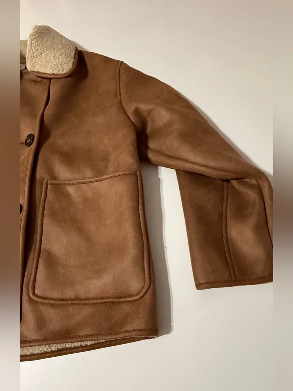 NWT Fleece-Lined Faux Suede Jacket